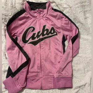 Pink cubs zip up sweatshirt (size small)